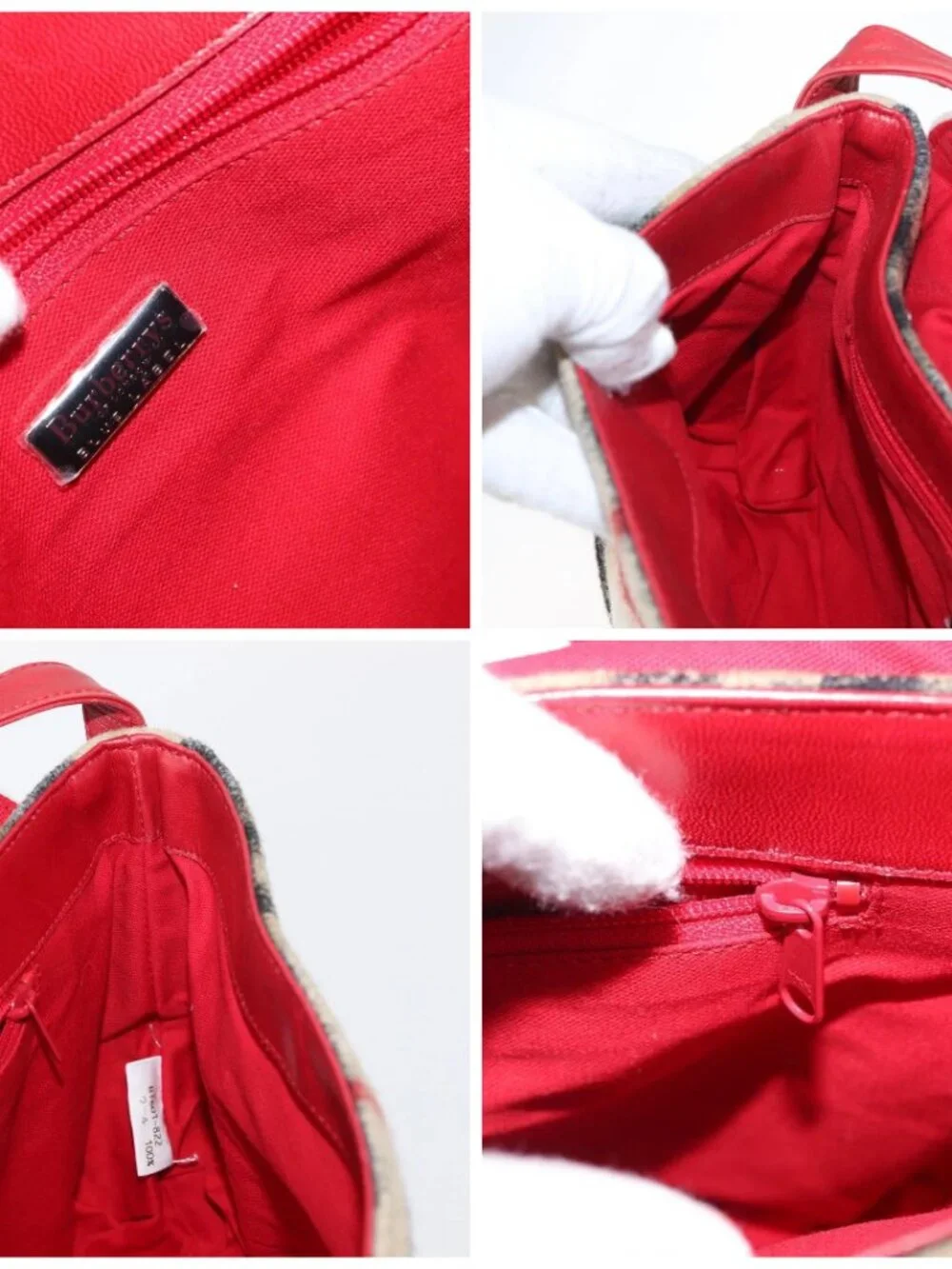 Burberrys Nova Check Shoulder Bag Wool Beige Silver Auth 161279V - Picture 15 of 16